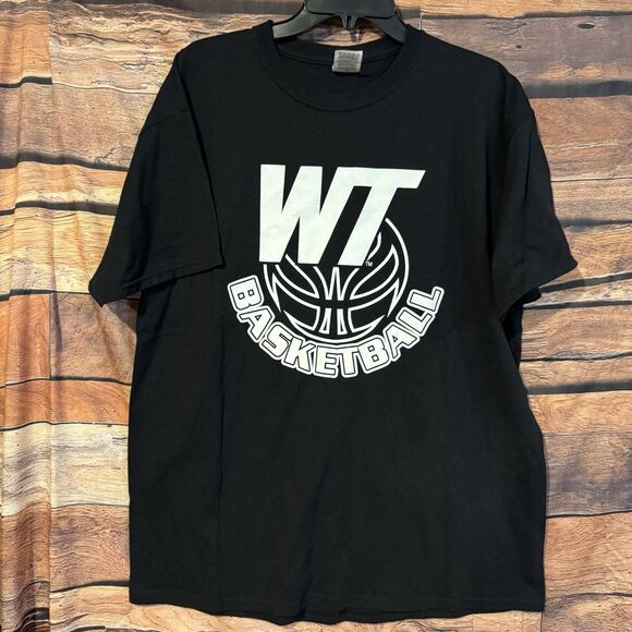 West Texas A&M Basketball T-shirt XL Black Short Sleeve Double Sided Ford WTAMU - Picture 1 of 8